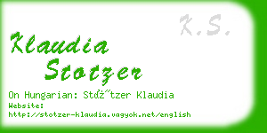 klaudia stotzer business card